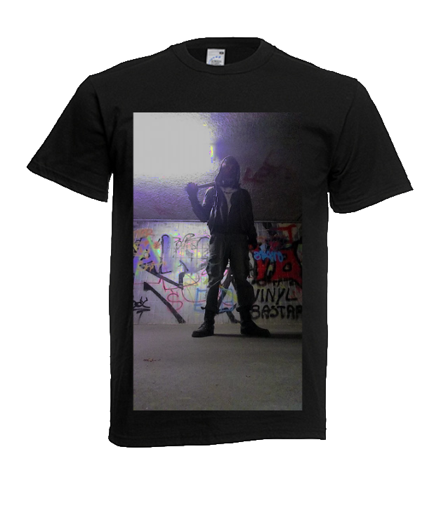 Shirt with a full picture at the front.